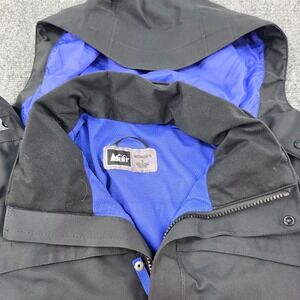 REI Women's Hooded Rain Coat Jacket‎ Black Lightweight Outdoor Travel Element E1